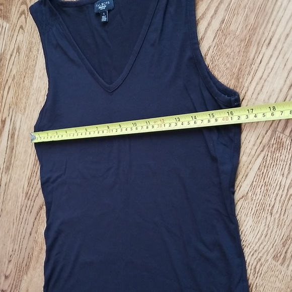 (S) Talbots Petites Soft Rayon Blend V Neck Versatile Tank Top Ruched Straps Wow - Picture 5 of 7